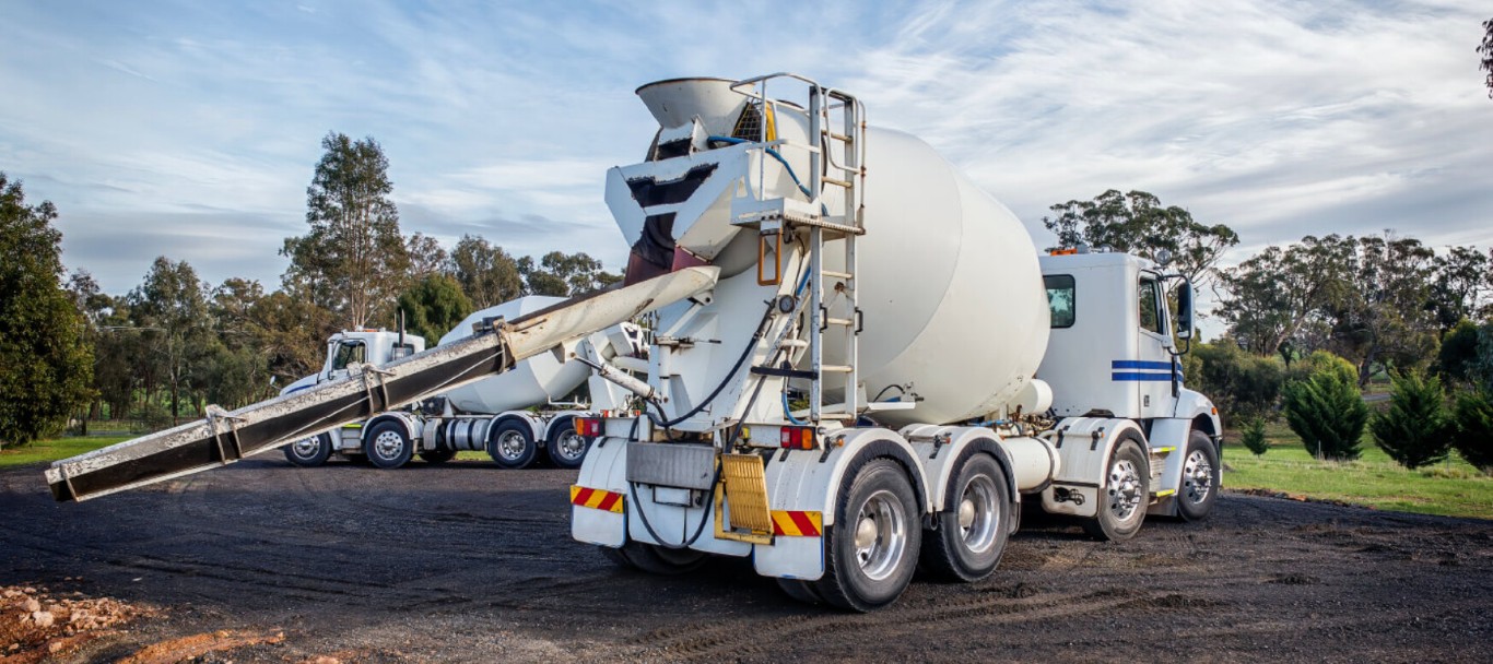 Concrete mixer truck delivering fresh concrete in Springfield, OH